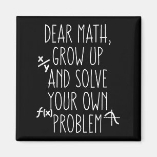 Aimant Citation de maths drôle pour filles garçons adoles
