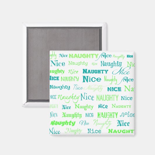 Aimant Citation de Noël Fun Naughty ou Nice (Recto/Verso)