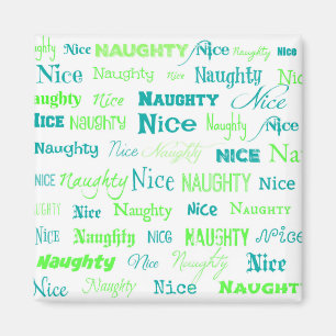 Aimant Citation de Noël Fun Naughty ou Nice