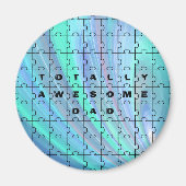 Aimant Citation de papa totalement génial Puzzle en bleu (Devant)