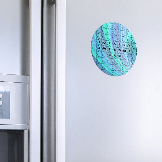 Aimant Citation de papa totalement génial Puzzle en bleu