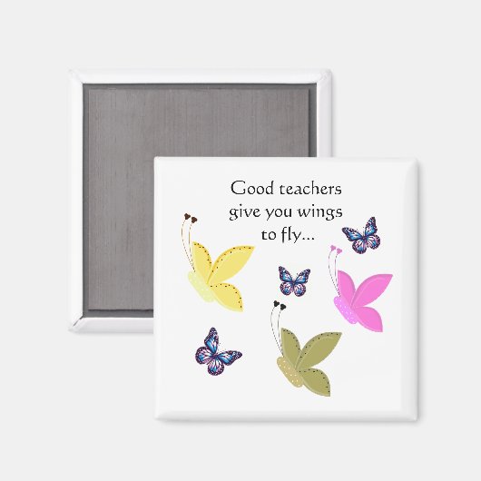 Aimant Citation de papillon inspirant pour les enseignant (Recto/Verso)