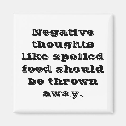 Aimant Citation de pensées négatives (Devant)