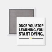 Aimant Citation de professeur d'apprentissage motivant (Recto/Verso)