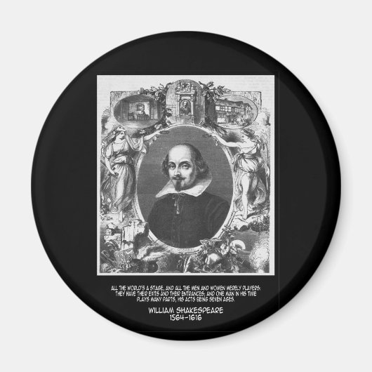 Aimant Citation de Shakespeare ~ Toutes les étapes du mon (Devant)