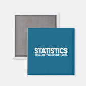 Aimant Citation de statistiques drôle pour professeur de (Recto/Verso)