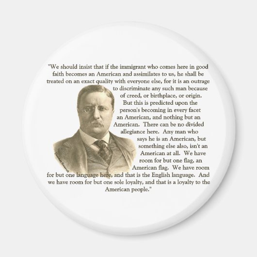 Aimant Citation de Teddy Roosevelt (Devant)