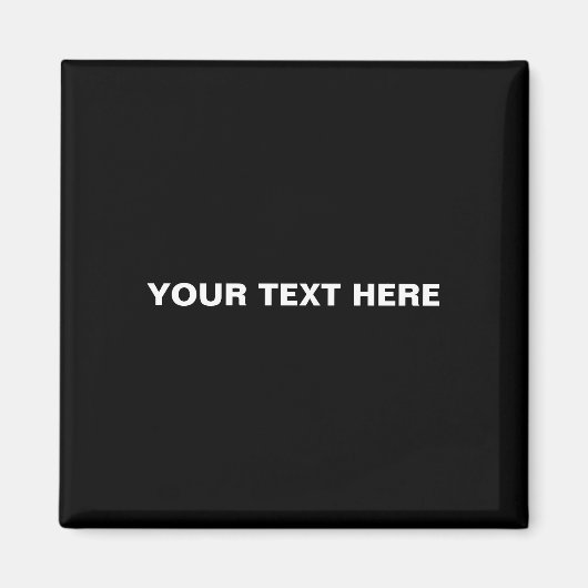 Aimant Citation de texte personnalisé en noir minimaliste (Devant)