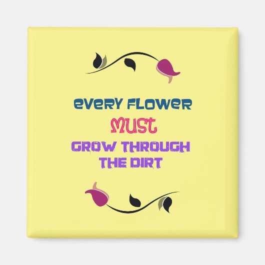 Aimant Citation de typographie inspirante avec dessin de (Devant)