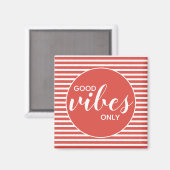 Aimant Citation de typographie rouge et blanc 'Bonne ambi (Recto/Verso)