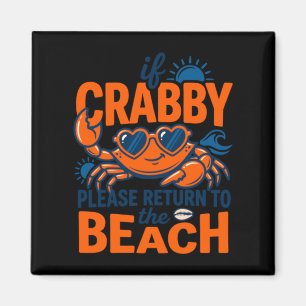 Aimant Citation de vacances à la plage de crabe de cœur m
