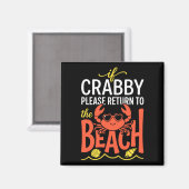 Aimant Citation de vacances à la plage de crabes mignons (Recto/Verso)