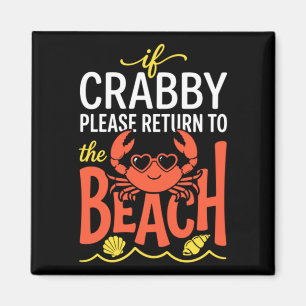Aimant Citation de vacances à la plage de crabes mignons