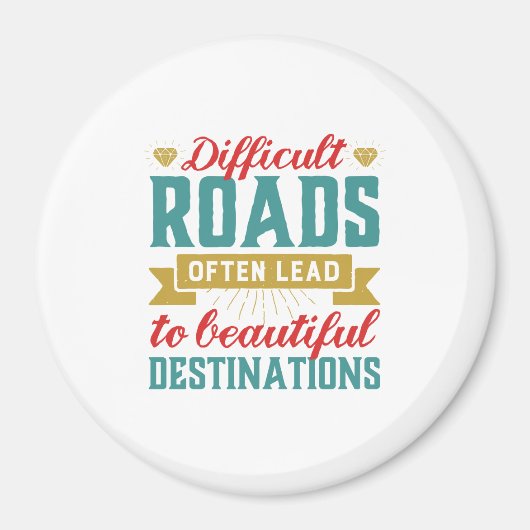 Aimant Citation de vie Inspirationnelle vintage Routes di (Devant)