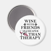 Aimant citation de vin drôle pour les amis (Recto/Verso)
