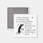 Aimant Citation de vin Witty Comebacks Cat noir (Recto/Verso)
