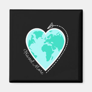 Aimant Citation de voyage Voyager plus Carte du monde Ave