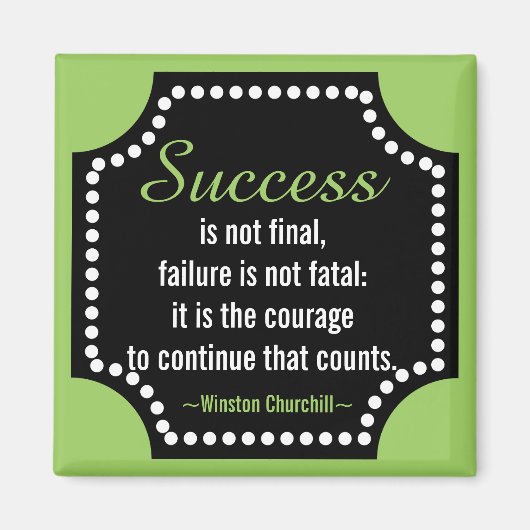 Aimant Citation de Winston Churchill sur l'attitude posit (Devant)