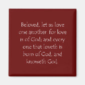 Aimant Citation d'écriture 1 Jean 4 7 (Devant)