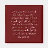 Aimant Citation d'écriture Hosea 4 6 (Devant)