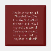 Aimant Citation d'écriture Luke 10 27 (Devant)