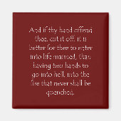 Aimant Citation d'écriture Mark 9 43 (Devant)