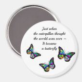 Aimant Citation d'encouragement pour papillon (Recto/Verso)