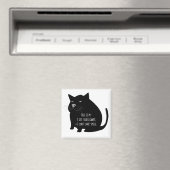Aimant Citation drôle de chat noir gras et suffisant (In Situ (Lave-vaisselle))