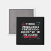 Aimant Citation drôle de maths Cher maths Passe à autre c (Recto/Verso)