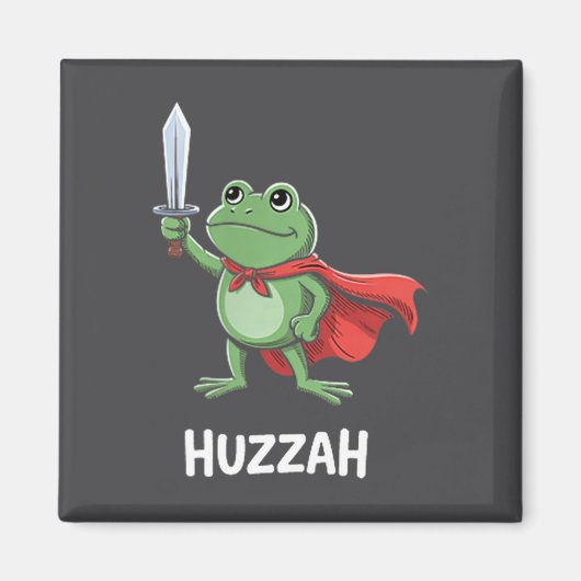 Aimant Citation drôle de mème d'épée Huzzah Grenouille Ch (Devant)