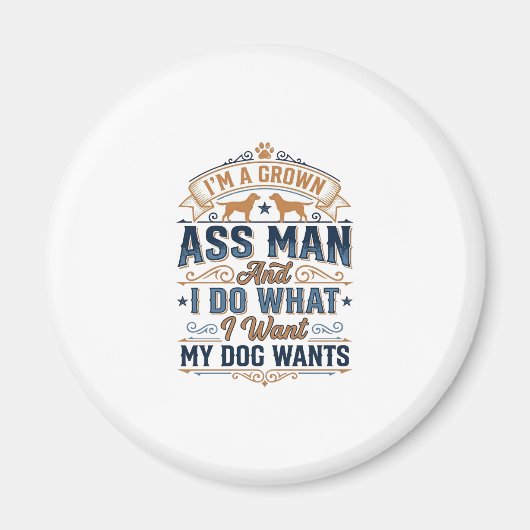 Aimant Citation drôle de propriétaire de chien Design vec (Devant)