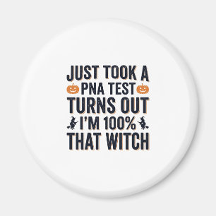Aimant Citation drôle de sorcière pour test de Halloween 