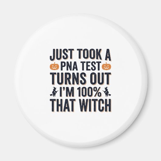 Aimant Citation drôle de sorcière pour test de Halloween  (Devant)