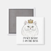 Aimant Citation du chat perse blanc amusant (Recto/Verso)