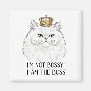 Aimant Citation du chat perse blanc amusant
