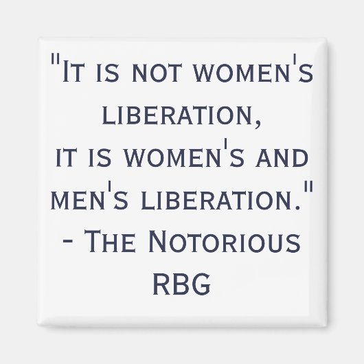 Aimant Citation du RBG pour la libération des femmes (Devant)