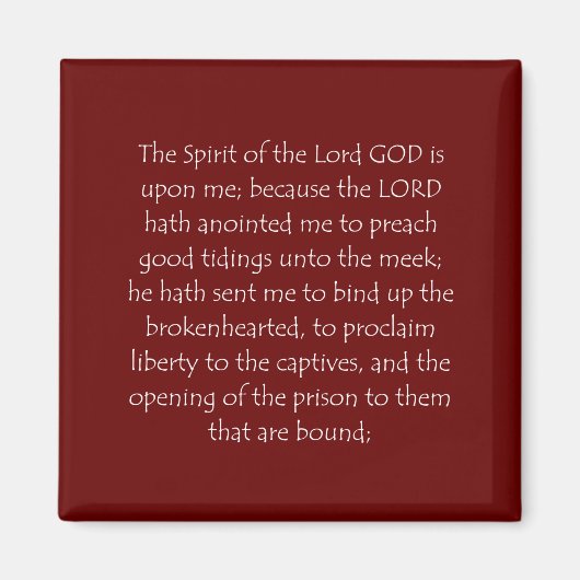 Aimant Citation Écriture Ésaïe 61 1 (Devant)