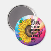 Aimant Citation et tournesol tiré à la main (Recto/Verso)