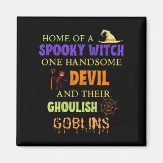 Aimant Citation Halloween Familiale Avec Witch Devil Spid