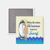 Aimant Citation inspirante des vagues de planche à voile (Recto/Verso)