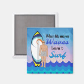 Aimant Citation inspirante des vagues de planche à voile (Recto/Verso)