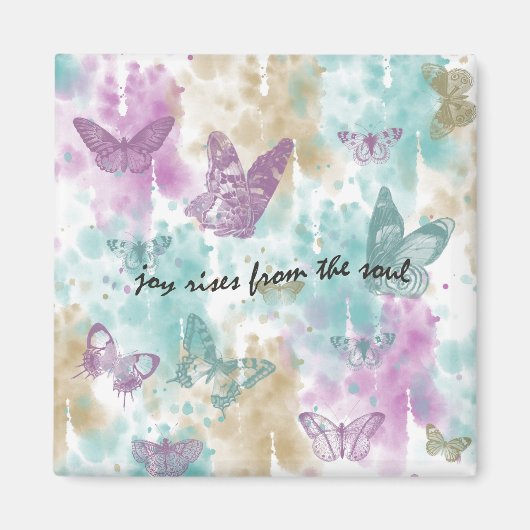 Aimant Citation inspirante La joie se lève de l'âme (Devant)