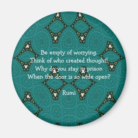 Aimant Citation Inspirante Rumi Avec Design Tribal (Devant)