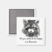 Aimant Citation Inspiration Raccoon de l'Aquarelle (Recto/Verso)