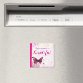 Aimant Citation Inspirationnelle Avec Papillon Aquarelle (In Situ (Lave-vaisselle))