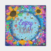 Aimant Citation Inspirationnelle mignonne Floral tendance (Devant)