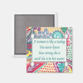 Aimant Citation Inspirationnelle, Une femme est comme un  (Recto/Verso)