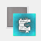 Aimant Citation inspirée sur l'amour sur le turquoise (Recto/Verso)