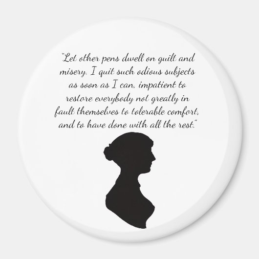 Aimant citation Jane Austen (Devant)