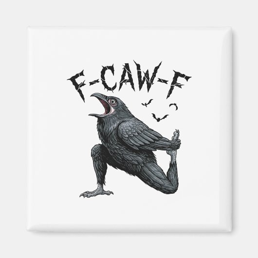 Aimant Citation Meme F-caw-f Gothique Corbeau Noir Drôle  (Devant)